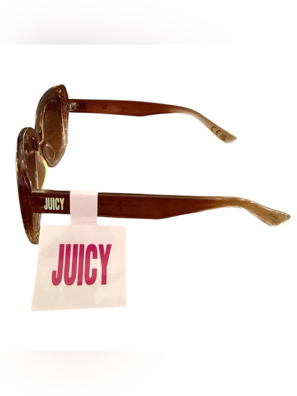 Juicy Couture Gradient Brown Square Sunglasses with Crystal Accents - Picture 2 of 4